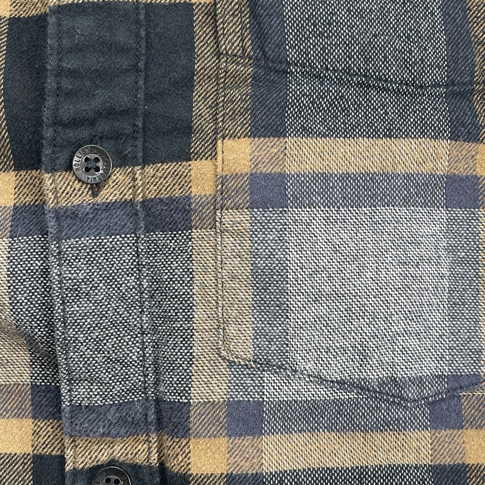 Hollister Shirt Mens Medium Plaid 100% Cotton Hooded‎ Button Up Long Sleeve - Picture 3 of 8